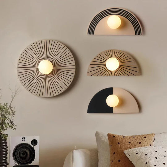 Home Deco Round Resin LED Wall Lamp