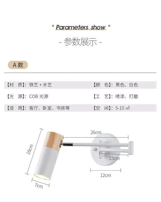 Home Deco Telescopic Reading Wall Lamp
