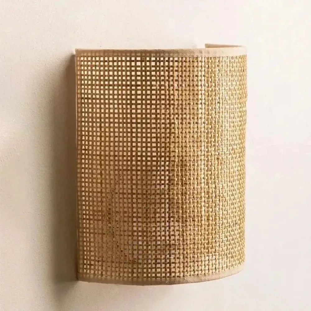 Home Deco Natural Rattan Wall Lamp