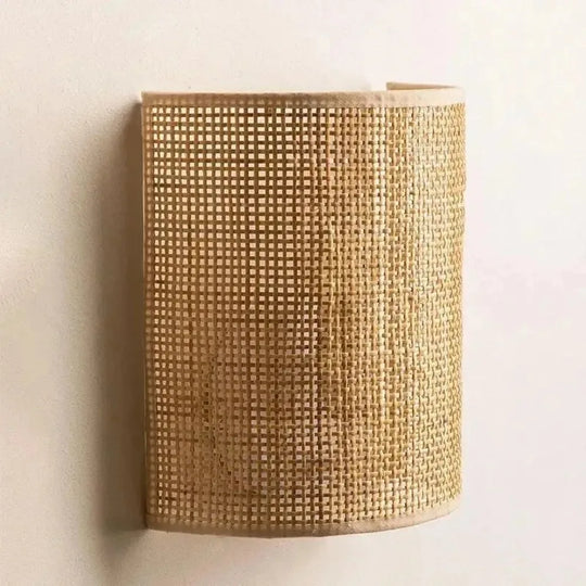 Home Deco Natural Rattan Wall Lamp