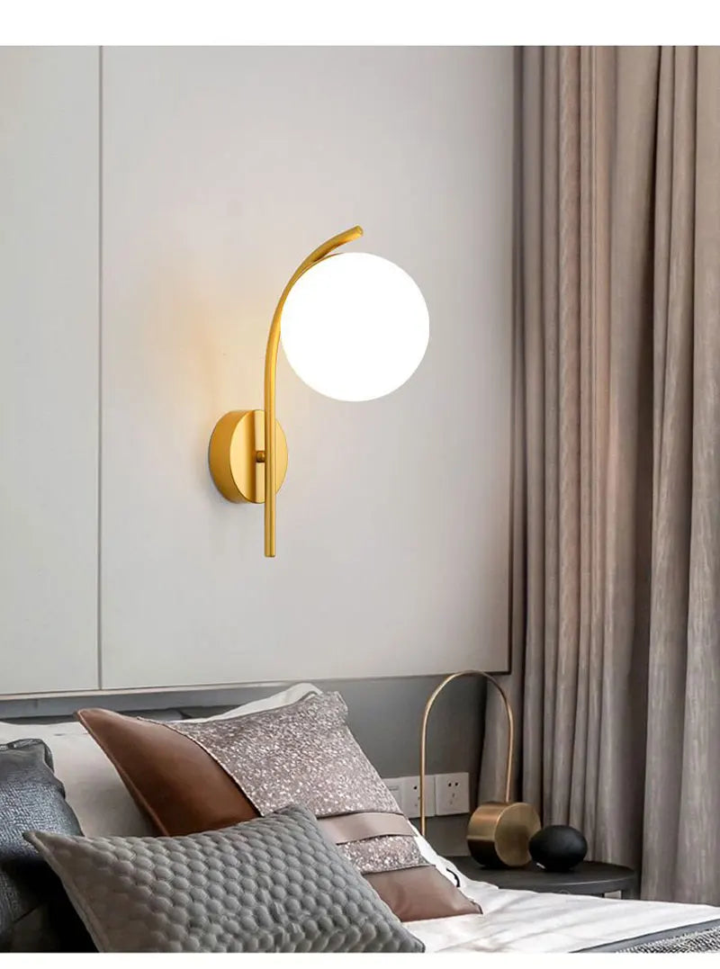 Home Deco Frosted Glass Ball Wall Lamp