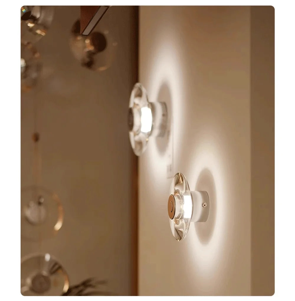 Home Deco Modern Round Crystal Wall Lamp
