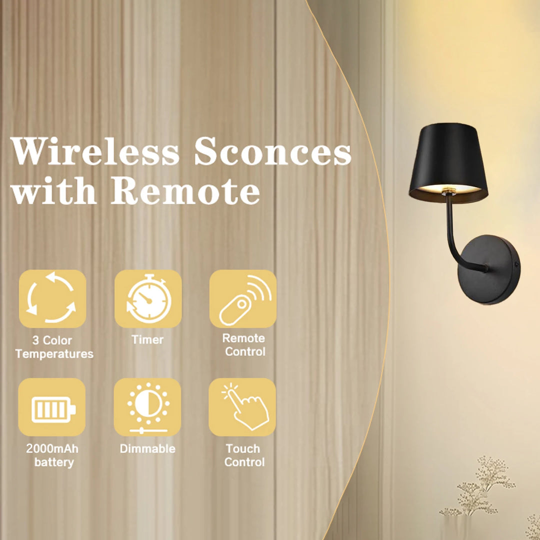 Home Deco USB Rechargeable LED Wall Lamp