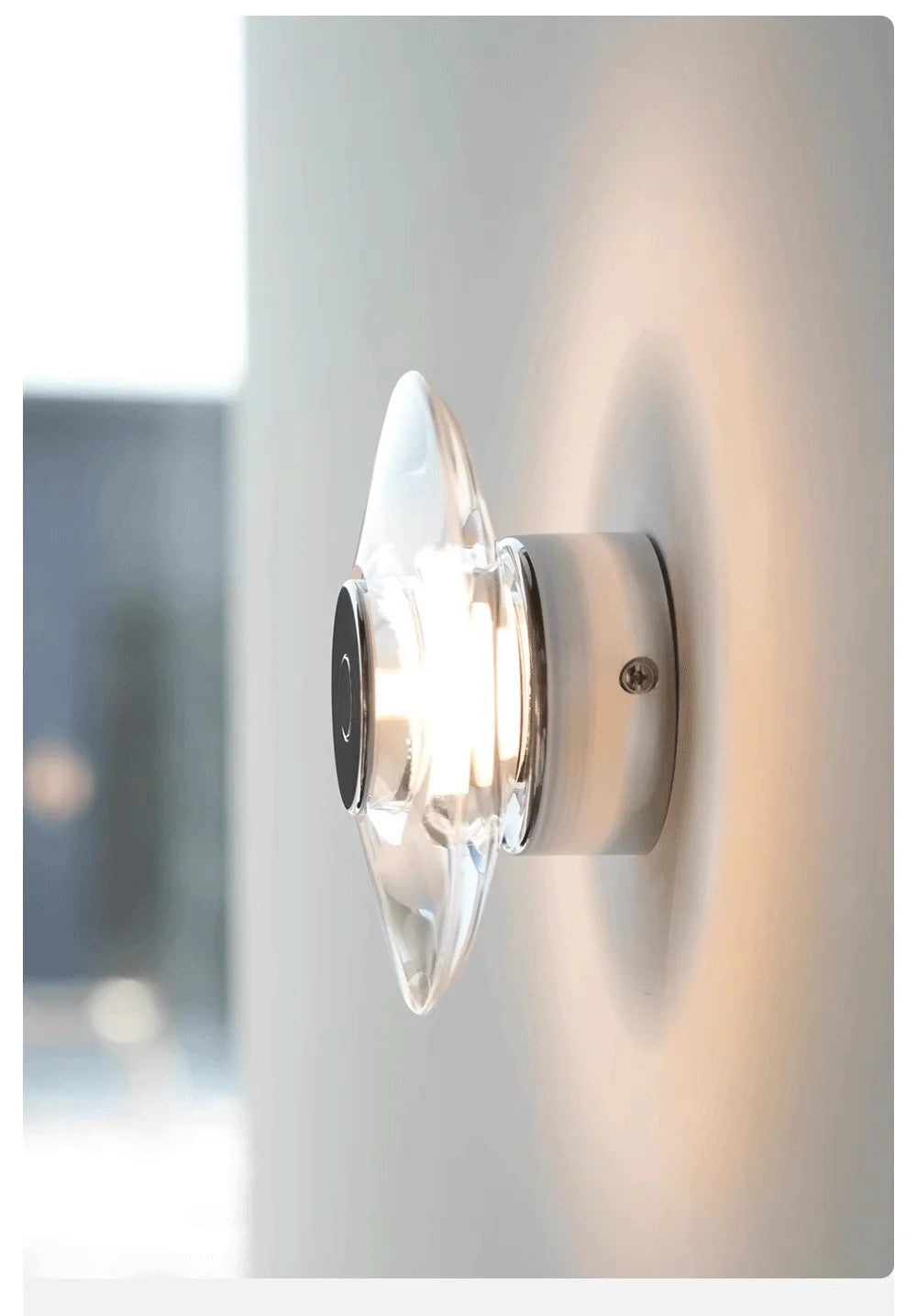 Home Deco Modern Round Crystal Wall Lamp