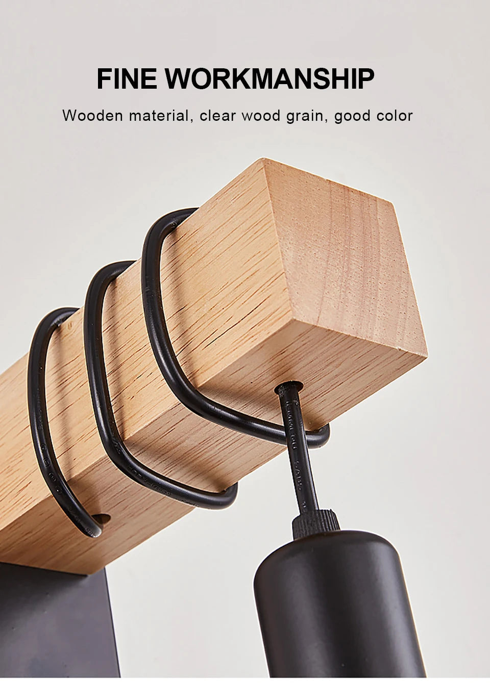Home Deco Nordic Iron Wood Wall Lamp