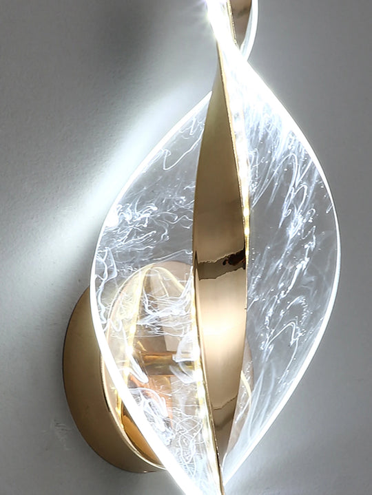 Home Deco Acrylic Gold/Black Modern LED Outdoor Wall Sconce