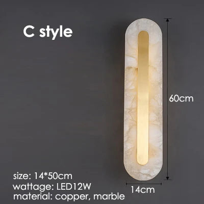 Home Deco Marble Copper Gold Wall Light