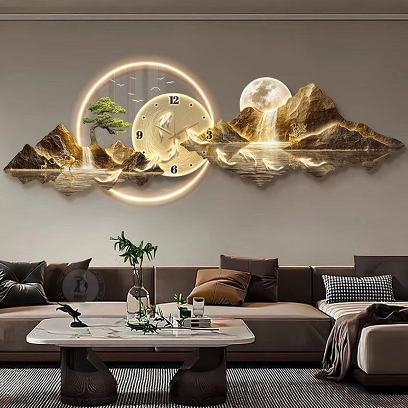 Adelaide Luxury Wall Clocks Living Room LED