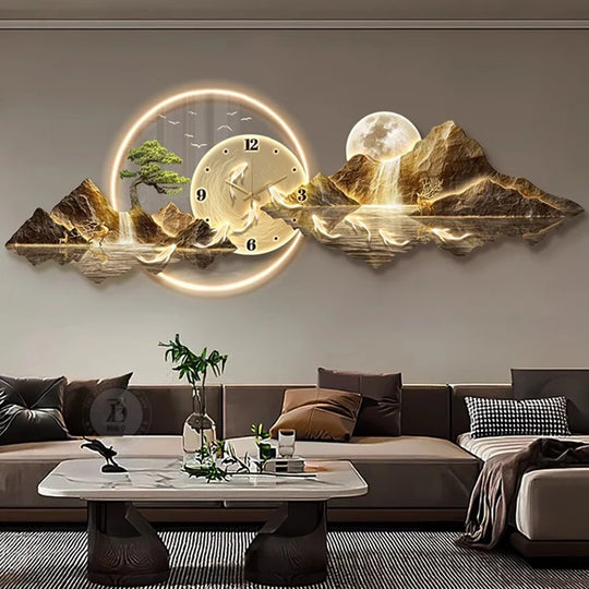 Adelaide Luxury Wall Clocks Living Room LED