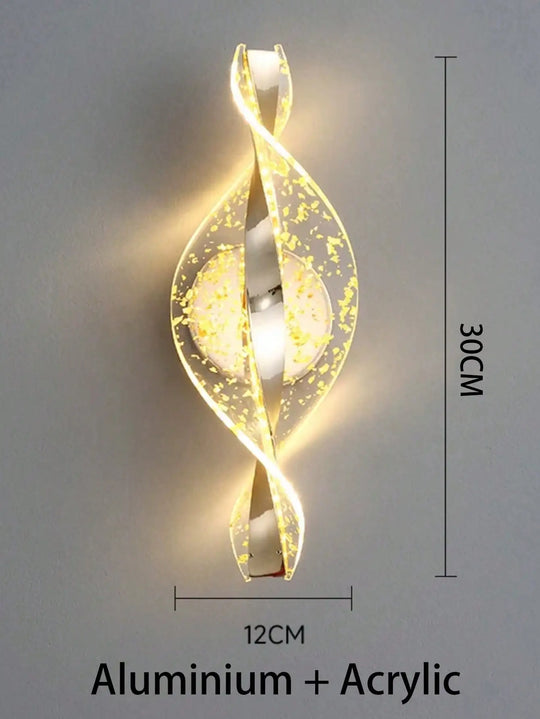 Home Deco Acrylic Gold/Black Modern LED Outdoor Wall Sconce