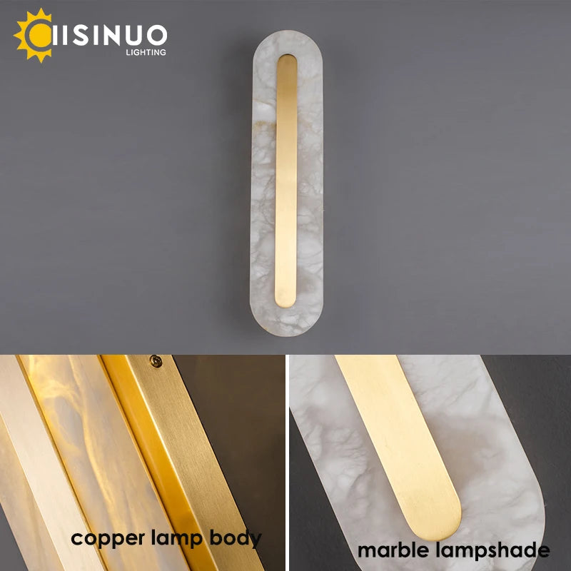 Home Deco Marble Copper Gold Wall Light