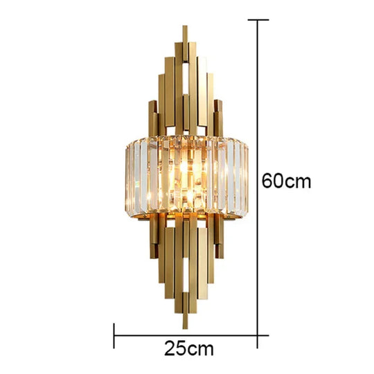 Home Deco Champagne Gold Crystal Wall Lamp