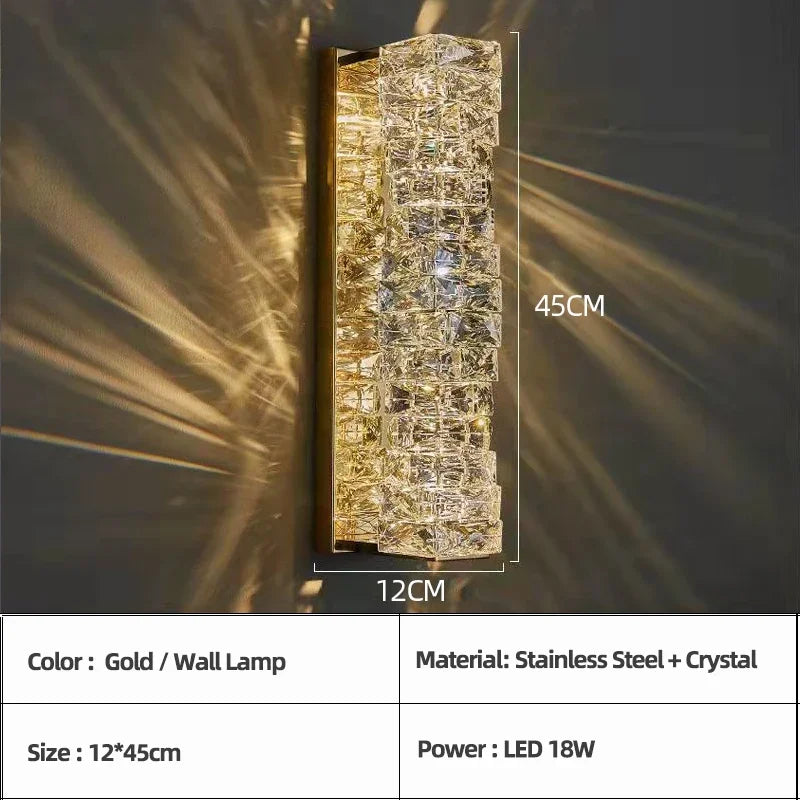 Home Deco Creative Luxury LED Crystal Wall Lamp