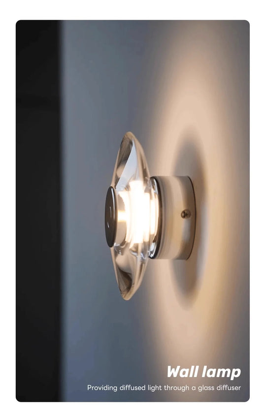 Home Deco Modern Round Crystal Wall Lamp