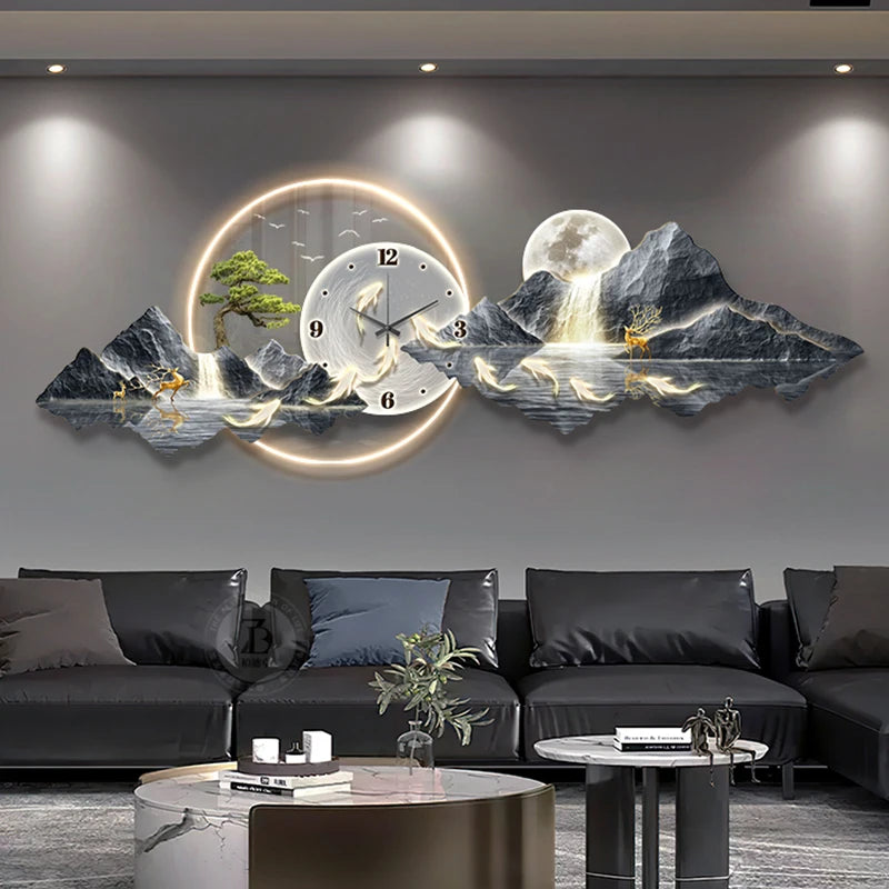 Adelaide Luxury Wall Clocks Living Room LED