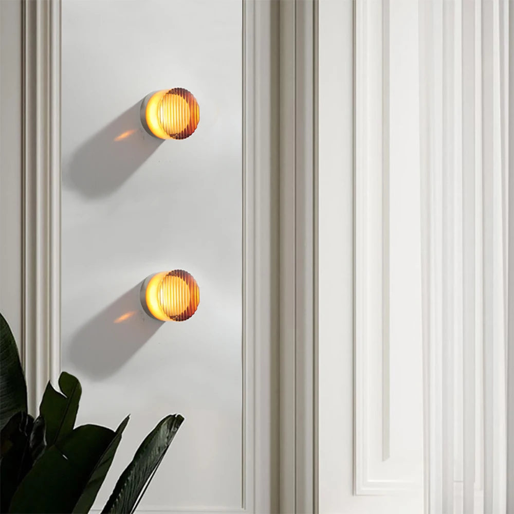 Home Deco Amber Glass LED Wall Lamp