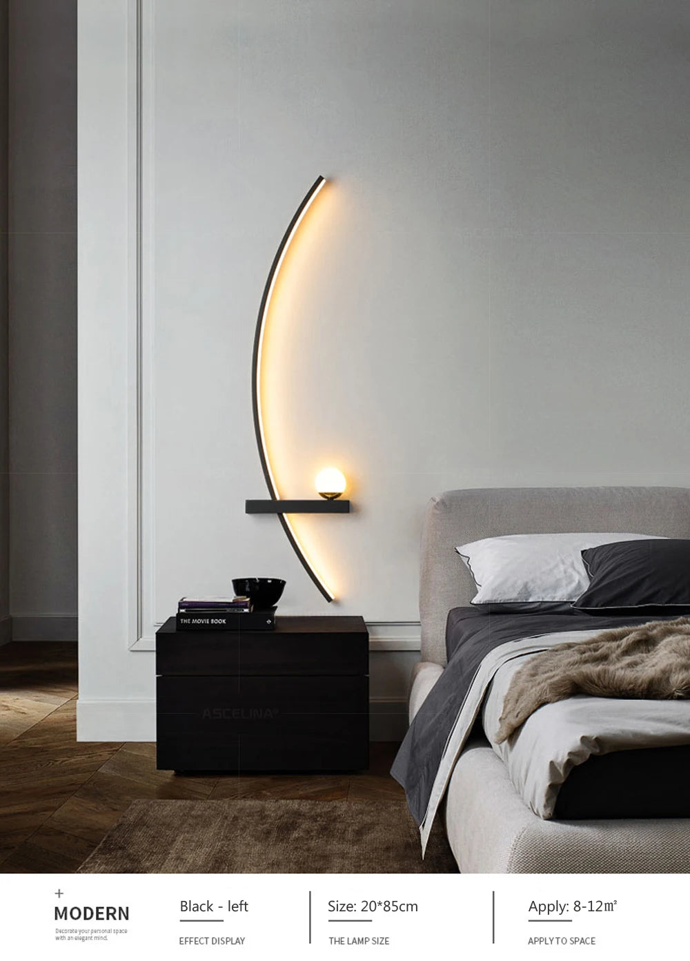 Home Deco Modern LED Moon Wall Lamp