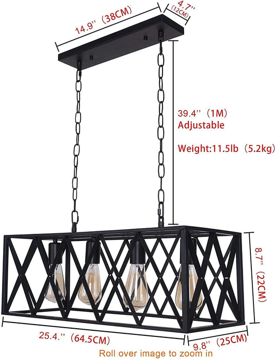 Lustre américain rétro en fer