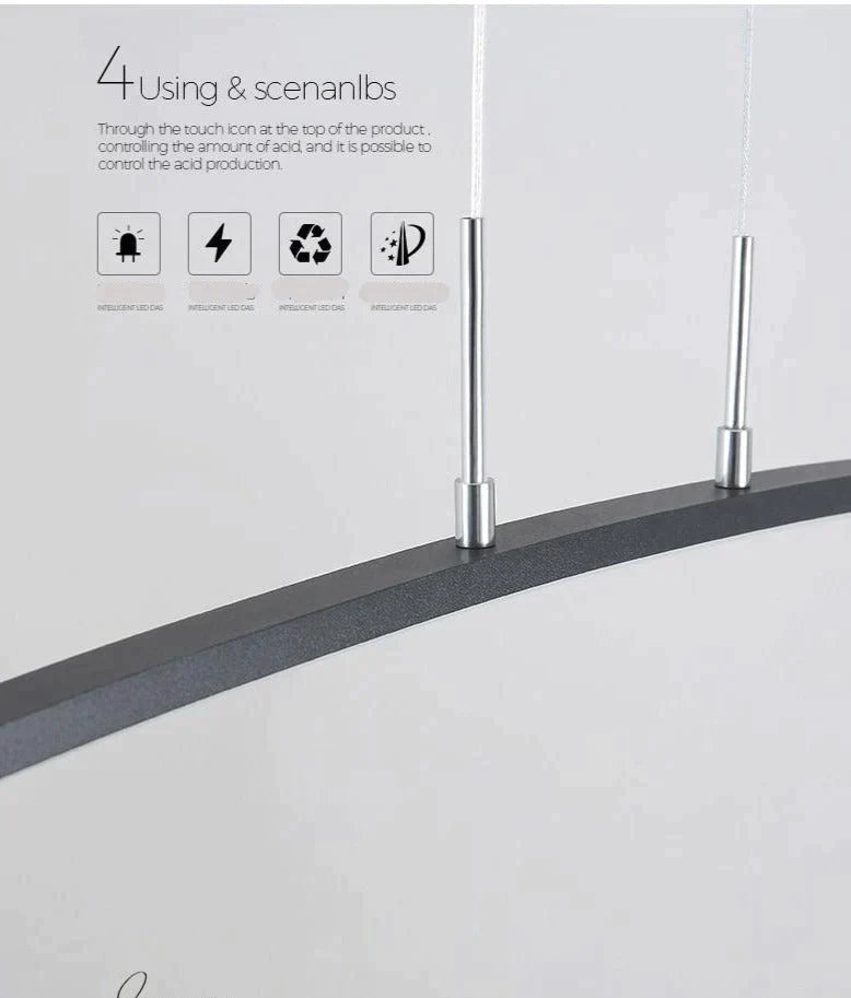 Lampes suspendues à LED en forme d'arc Lampes modernes pour salle à manger