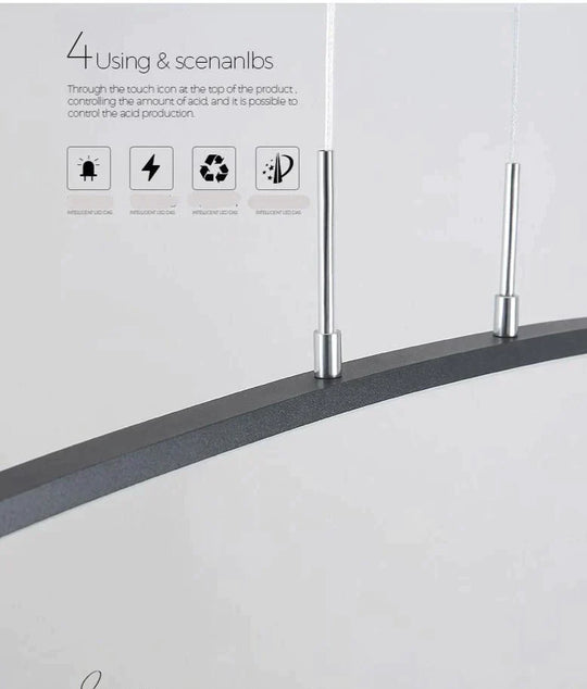 Lampes suspendues à LED en forme d'arc Lampes modernes pour salle à manger