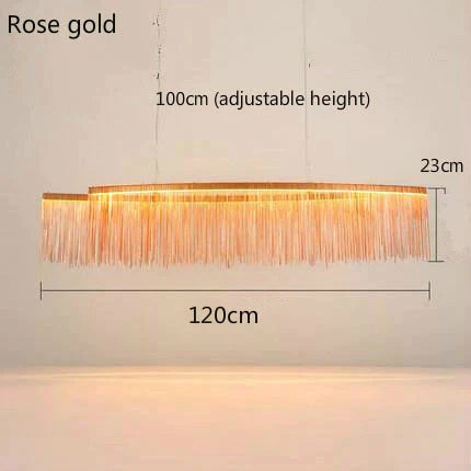 Aurora - Rectangle Led Chandelier Rose Gold L120Cm / Three Color Change