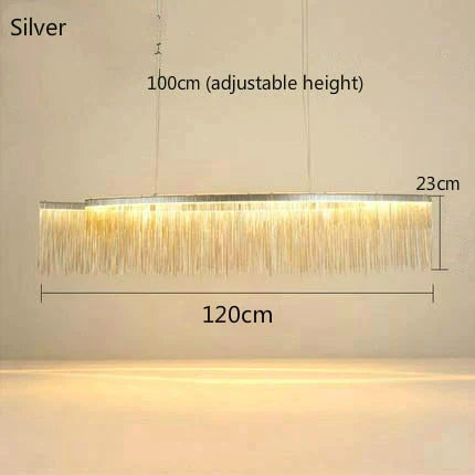 Aurora - Rectangle Led Chandelier Silver L120Cm / Three Color Change