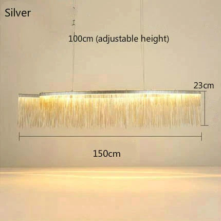 Aurora - Rectangle Led Chandelier Silver L150Cm / Three Color Change