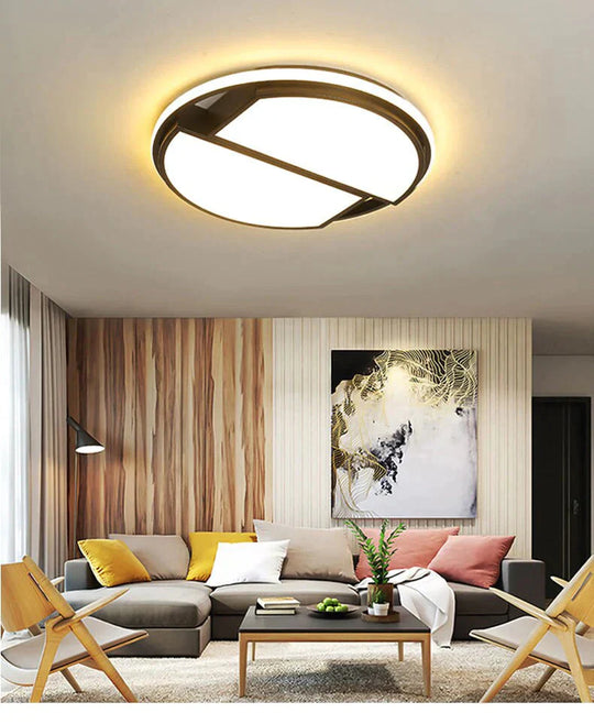 Plafonnier LED moderne à cadre noir pour salon, chambre à coucher, salle à manger, lustre, lampe de plafond, luminaires pour la maison