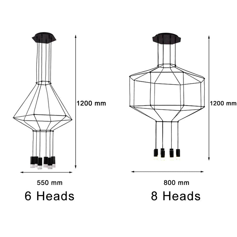 Lampe suspendue créative moderne en métal noir, fil long, forme simple, lampe suspendue pour cuisine, bar, chevet, suspension