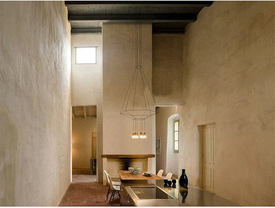 Lampe suspendue créative moderne en métal noir, fil long, forme simple, lampe suspendue pour cuisine, bar, chevet, suspension