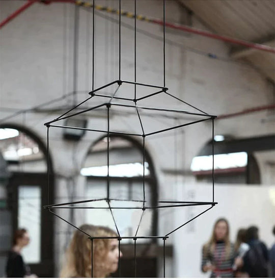 Lampe suspendue créative moderne en métal noir, fil long, forme simple, lampe suspendue pour cuisine, bar, chevet, suspension