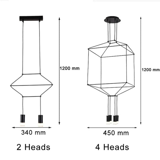 Lampe suspendue créative moderne en métal noir, fil long, forme simple, lampe suspendue pour cuisine, bar, chevet, suspension