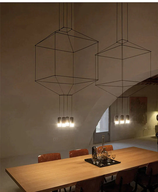 Lampe suspendue créative moderne en métal noir, fil long, forme simple, lampe suspendue pour cuisine, bar, chevet, suspension