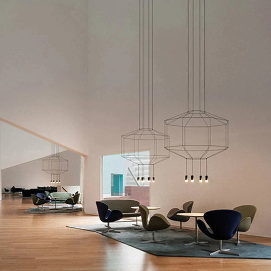 Lampe suspendue créative moderne en métal noir, fil long, forme simple, lampe suspendue pour cuisine, bar, chevet, suspension