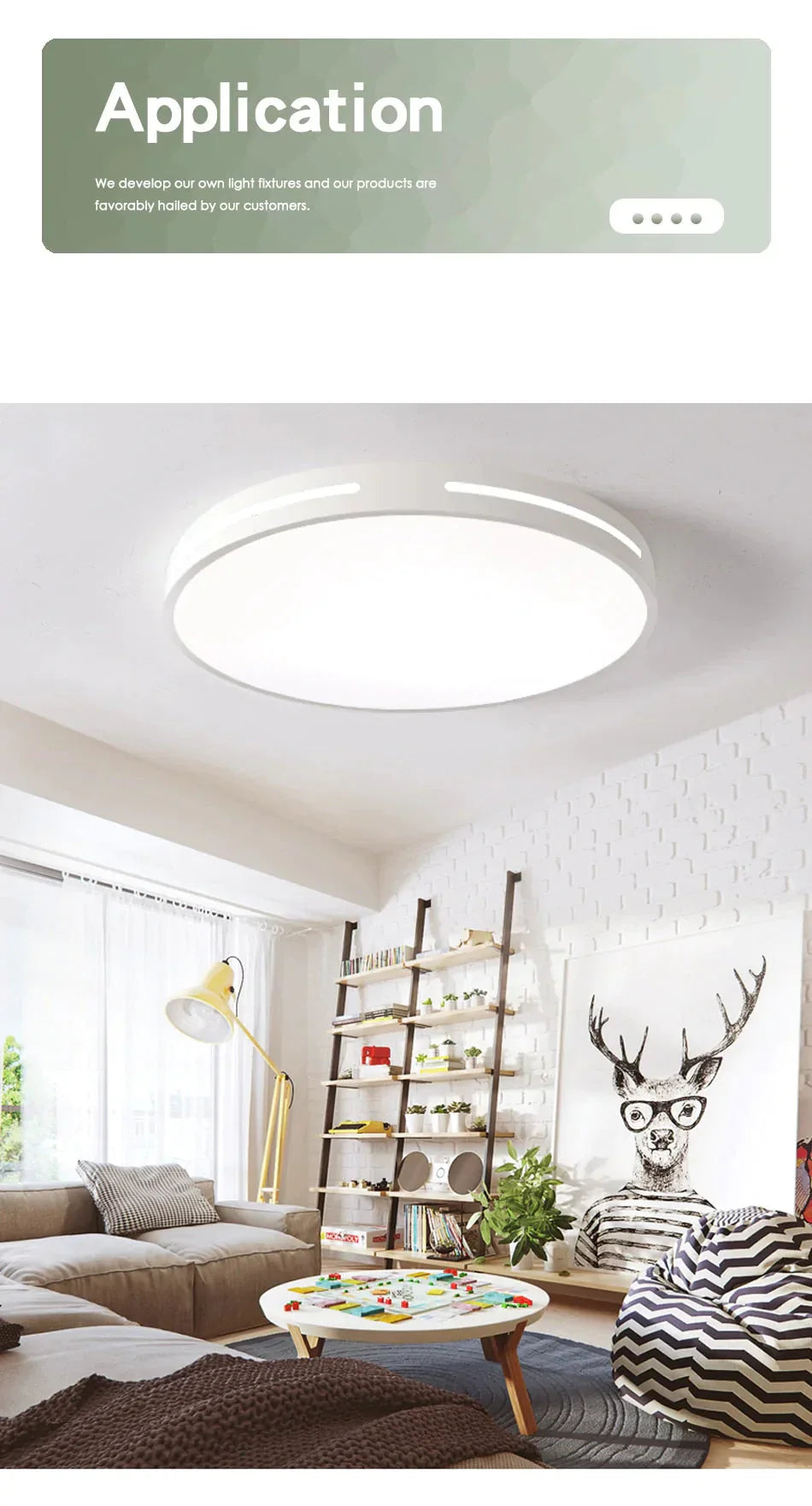 Leah - Plafonnier LED moderne, luminaire de plafond, montage en surface, télécommande, intensité variable, 18 W, 48 W, pour salon, chambre à coucher, balcon
