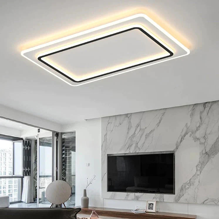 Lampes de salon Plafonnier LED rectangulaire à atmosphère simple et moderne
