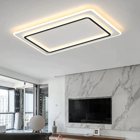Lampes de salon Plafonnier LED rectangulaire à atmosphère simple et moderne