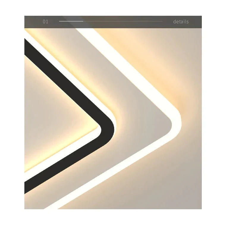 Lampes de salon Plafonnier LED rectangulaire à atmosphère simple et moderne