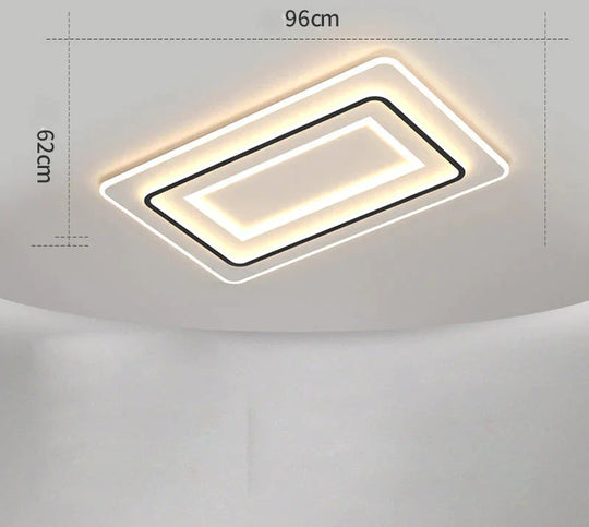 Lampes de salon Plafonnier LED rectangulaire à atmosphère simple et moderne