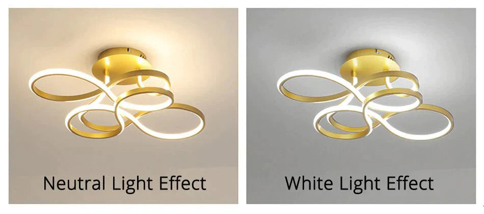 Modern Ceiling Lights White/Gold/Coffee Color LED Lamp For Living Room Bed Room Study Room Surface Mounted Lamps Remote Control