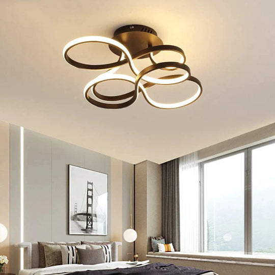 Modern Ceiling Lights White/Gold/Coffee Color LED Lamp For Living Room Bed Room Study Room Surface Mounted Lamps Remote Control