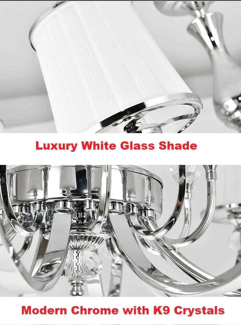 Lustre moderne en chrome pour le salon