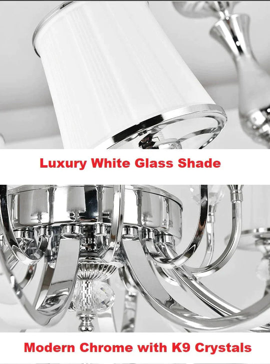 Lustre moderne en chrome pour le salon