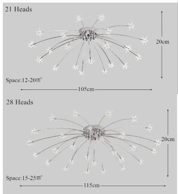 Modern Ice Flower Glass Ceiling light Bedroom Kitchen Children Room Sky Star Ceiling Lamp Designer Lighting Fixtures