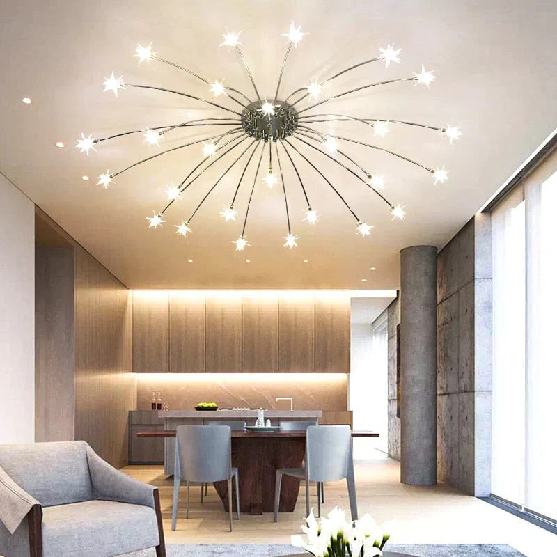 Modern Ice Flower Glass Ceiling light Bedroom Kitchen Children Room Sky Star Ceiling Lamp Designer Lighting Fixtures