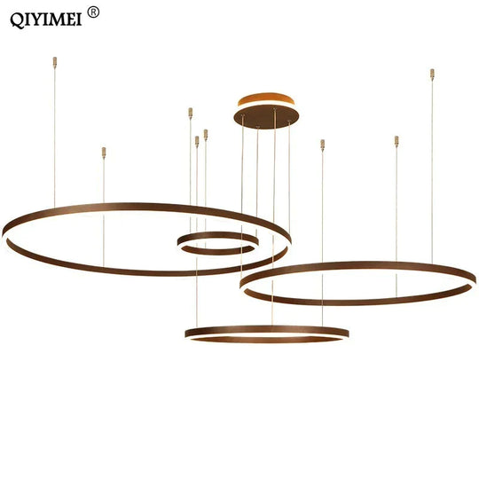 Lampes suspendues à LED modernes pour salon salle à manger luminaire suspendu à intensité variable anneaux circulaires lampe à suspension à café Luminaria