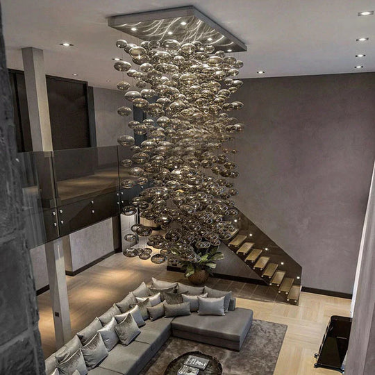 Lustre à bulles ovale moderne à LED pour salle à manger