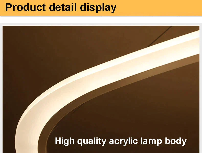 Lampes suspendues modernes pour salon salle à manger 4/3/2/1 anneaux circulaires éclairage LED acrylique