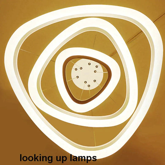 Lampes suspendues modernes pour salon salle à manger 4/3/2/1 anneaux circulaires éclairage LED acrylique