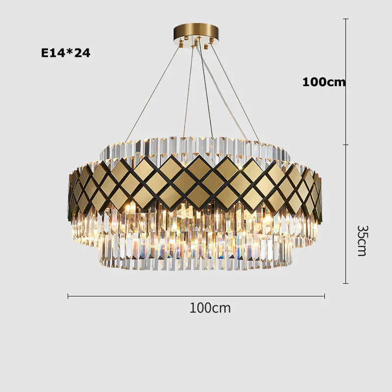 Neva - Lustre LED en cristal design pour salle à manger et salon